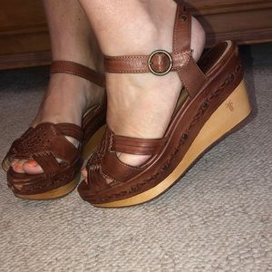 Carlie Huarache Ankle Frye Wedges